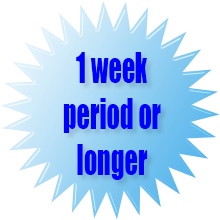 Storage for a 1 week period or longer